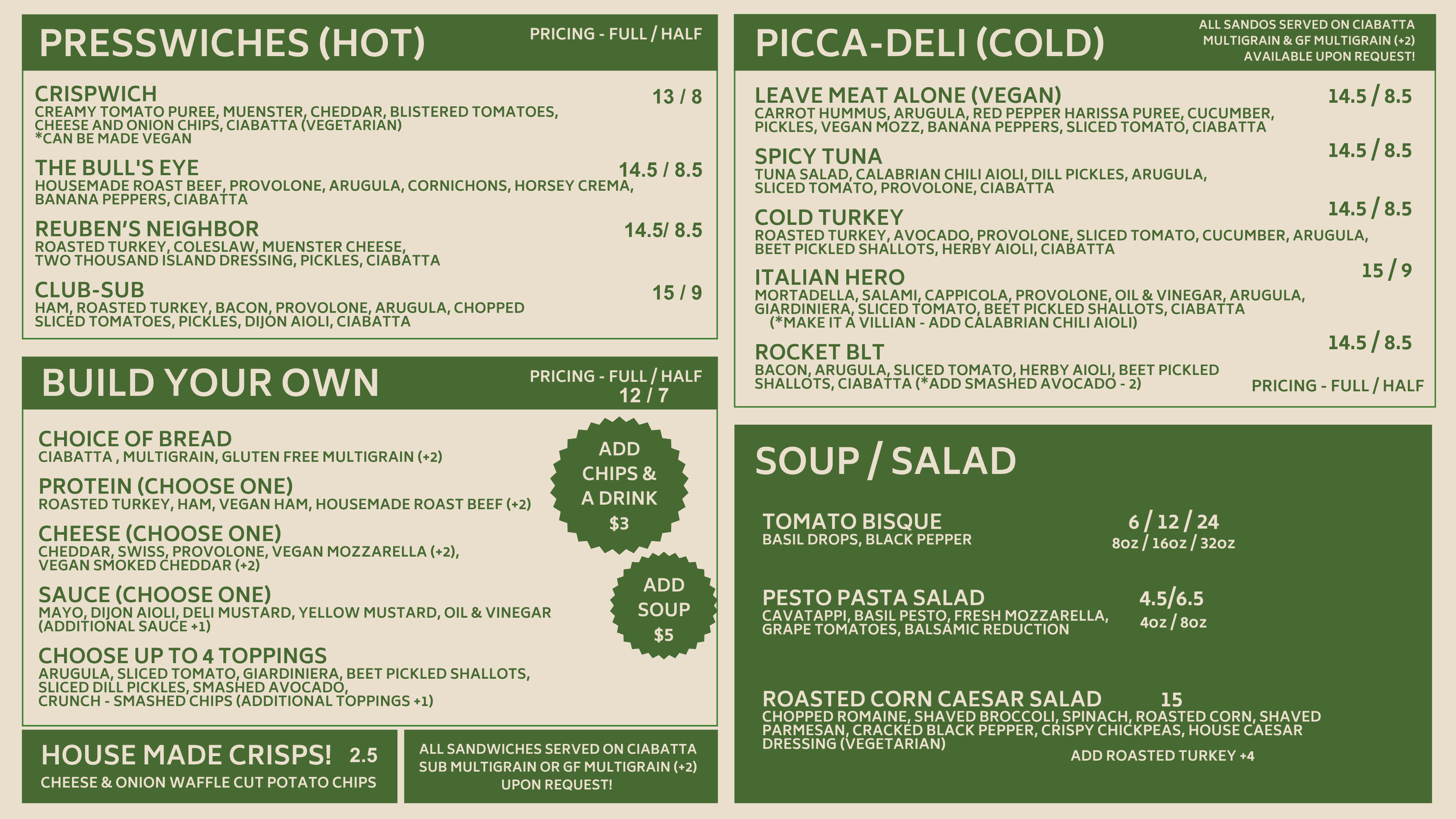 Market menu — page 1 — Lincoln Square